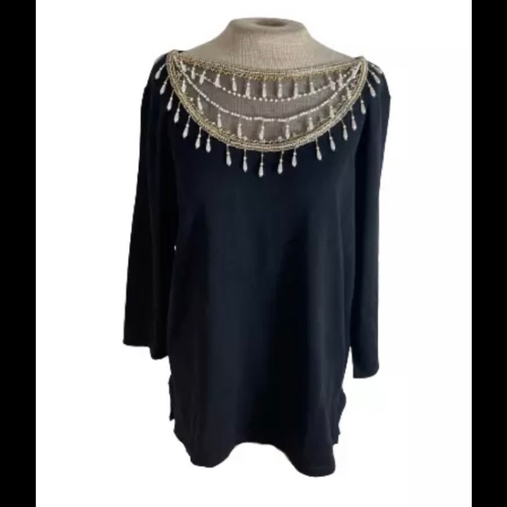 Bob Mackie Wearable Art Beaded Sweater Size Large - image 6